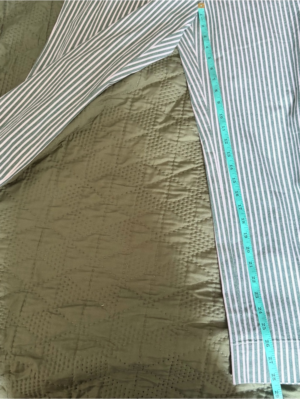 Talbots Green White Striped Wide Leg Crop Pants Size 14 Coastal Cottage - Picture 10 of 11